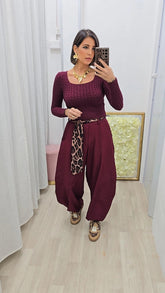 Pull Crop Bordeaux